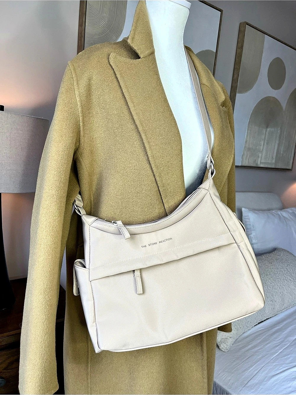 The Stone Reaction Shoulder Bag in Beige
